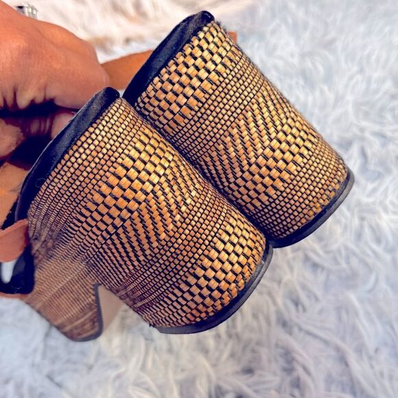 Free People Demi Platform Sandals Tan Leather Boho Sz 39 - Picture 6 of 9